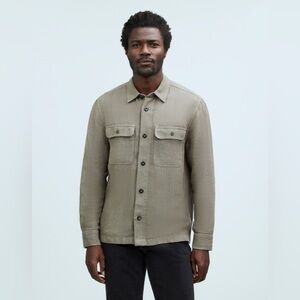 NWT Madewell Men's Small Straight Hem Work Shirt in Garment-Dyed Linen